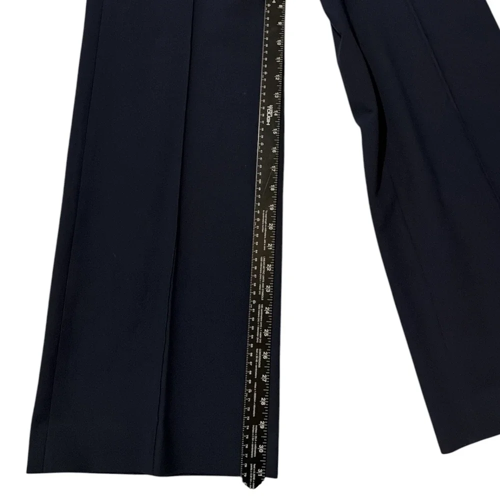 J crew Natalia flare business work pant high waist pleat professional navy blue